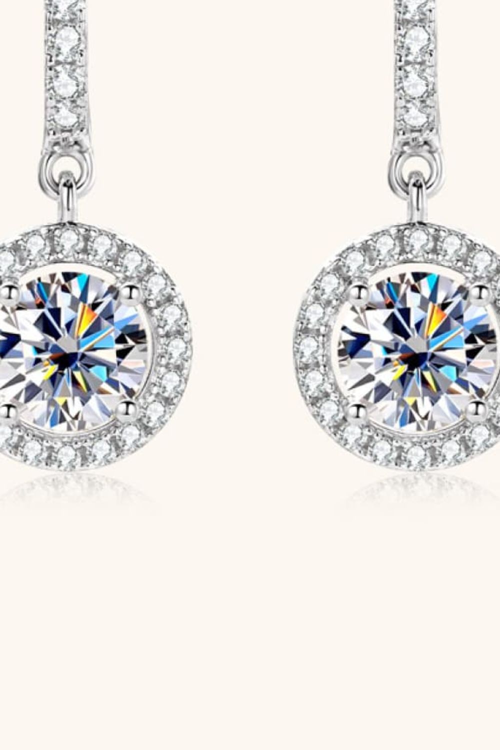 Round 2 Ct Moissanite Drop Earrings - - Claude Jewelry Moissanite - Shop claudejewelry.com