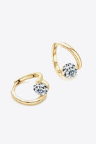 Round 2 Ct Moissanite Heart Huggie Earrings - 18k Gold Vermeil- Claude Jewelry Moissanite - Shop claudejewelry.com