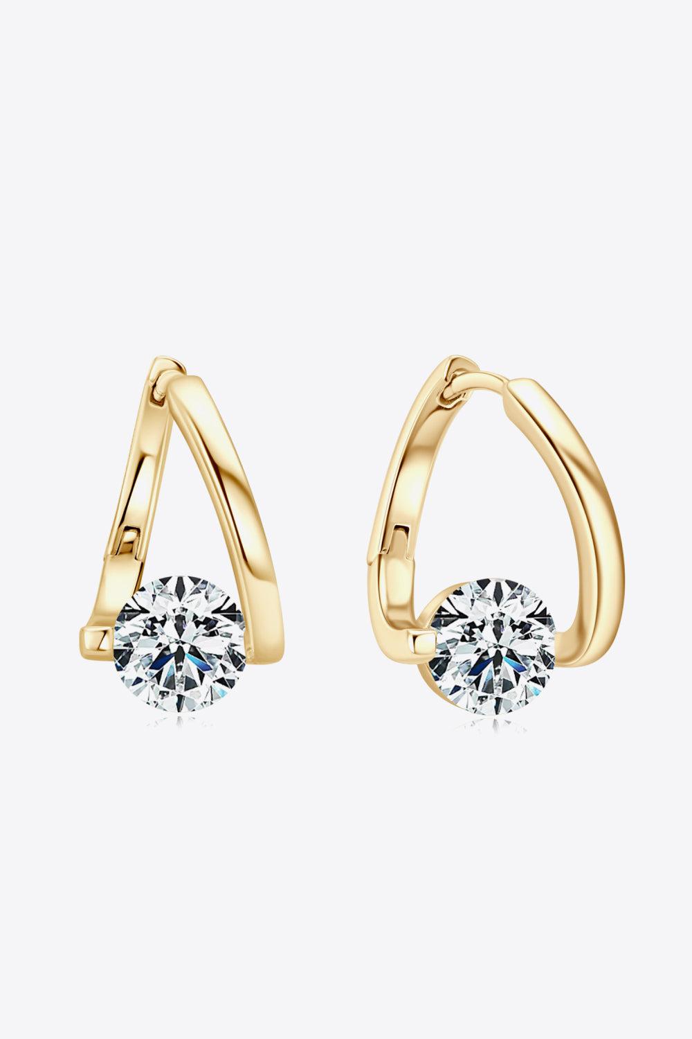 Round 2 Ct Moissanite Heart Huggie Earrings - - Claude Jewelry Moissanite - Shop claudejewelry.com