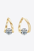 Round 2 Ct Moissanite Heart Huggie Earrings - - Claude Jewelry Moissanite - Shop claudejewelry.com