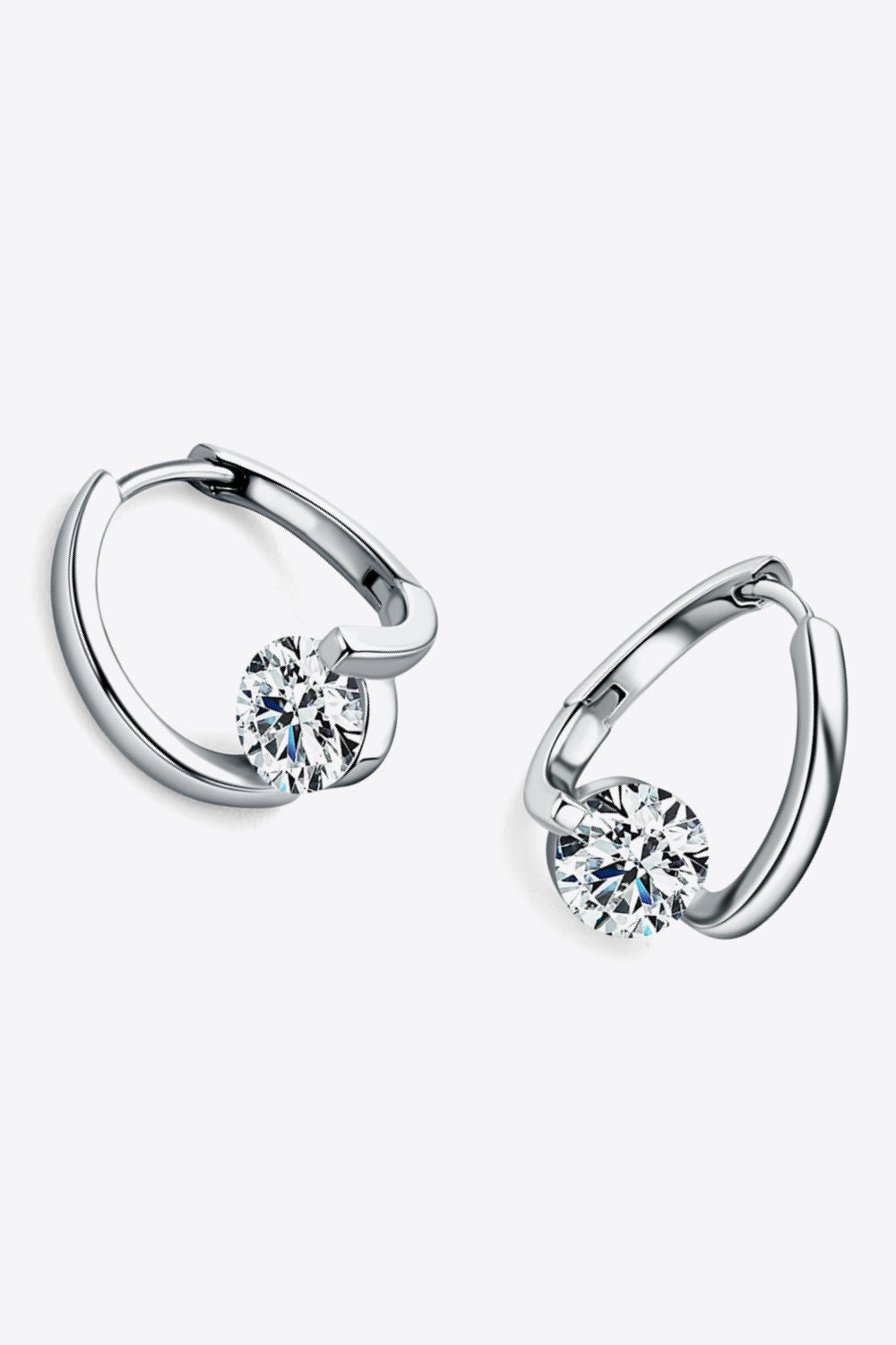 Round 2 Ct Moissanite Heart Huggie Earrings - - Claude Jewelry Moissanite - Shop claudejewelry.com