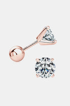 Round Cut 2 Ct Moissanite Stud Earrings - 18k Rose Gold Vermeil- Claude Jewelry Moissanite - Shop claudejewelry.com