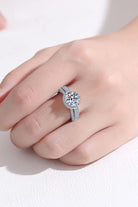 Round Halo Moissanite Ring - - Claude Jewelry Moissanite - Shop claudejewelry.com