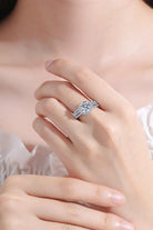 Round Halo Moissanite Ring - - Claude Jewelry Moissanite - Shop claudejewelry.com