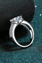 Round Halo Moissanite Ring - - Claude Jewelry Moissanite - Shop claudejewelry.com