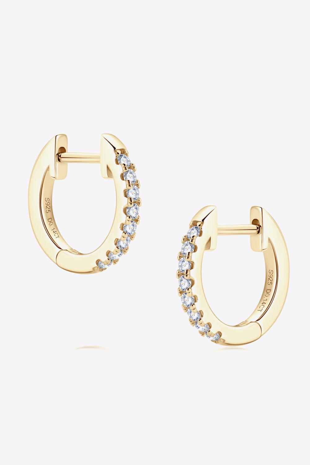 Row of Moissanite Huggie Earrings - 18k Gold Vermeil- Claude Jewelry Moissanite - Shop claudejewelry.com