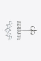 Row of Moissanite Platinum Vermeil Earrings - Platinum Vermeil- Claude Jewelry Moissanite - Shop claudejewelry.com