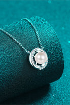 Saturn's Rings Moissanite & Pearl Necklace - Rhodium Vermeil- Claude Jewelry Moissanite - Shop claudejewelry.com