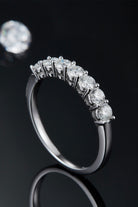 Seven Stone Moissanite Platinum Vermeil Ring - - Claude Jewelry Moissanite - Shop claudejewelry.com