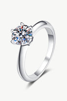 Solitaire 1.5 Ct Moissanite Adjustable Ring - Rhodium Vermeil-4- Claude Jewelry Moissanite - Shop claudejewelry.com