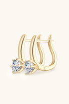 Solitaire 2 Ct Moissanite Huugie Hoop Earrings - - Claude Jewelry Moissanite - Shop claudejewelry.com