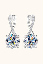 Solitaire 4 Ct Moissanite Swirl Drop Earrings - - Claude Jewelry Moissanite - Shop claudejewelry.com