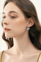 Solitaire 4 Ct Moissanite Swirl Drop Earrings - - Claude Jewelry Moissanite - Shop claudejewelry.com