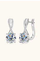 Solitaire 4 Ct Moissanite Swirl Drop Earrings - Platinum Vermeil- Claude Jewelry Moissanite - Shop claudejewelry.com