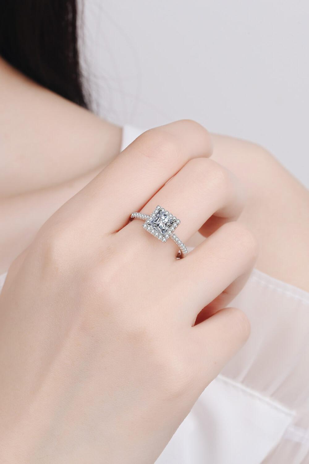 Square Moissanite Ring - - Claude Jewelry Moissanite - Shop claudejewelry.com