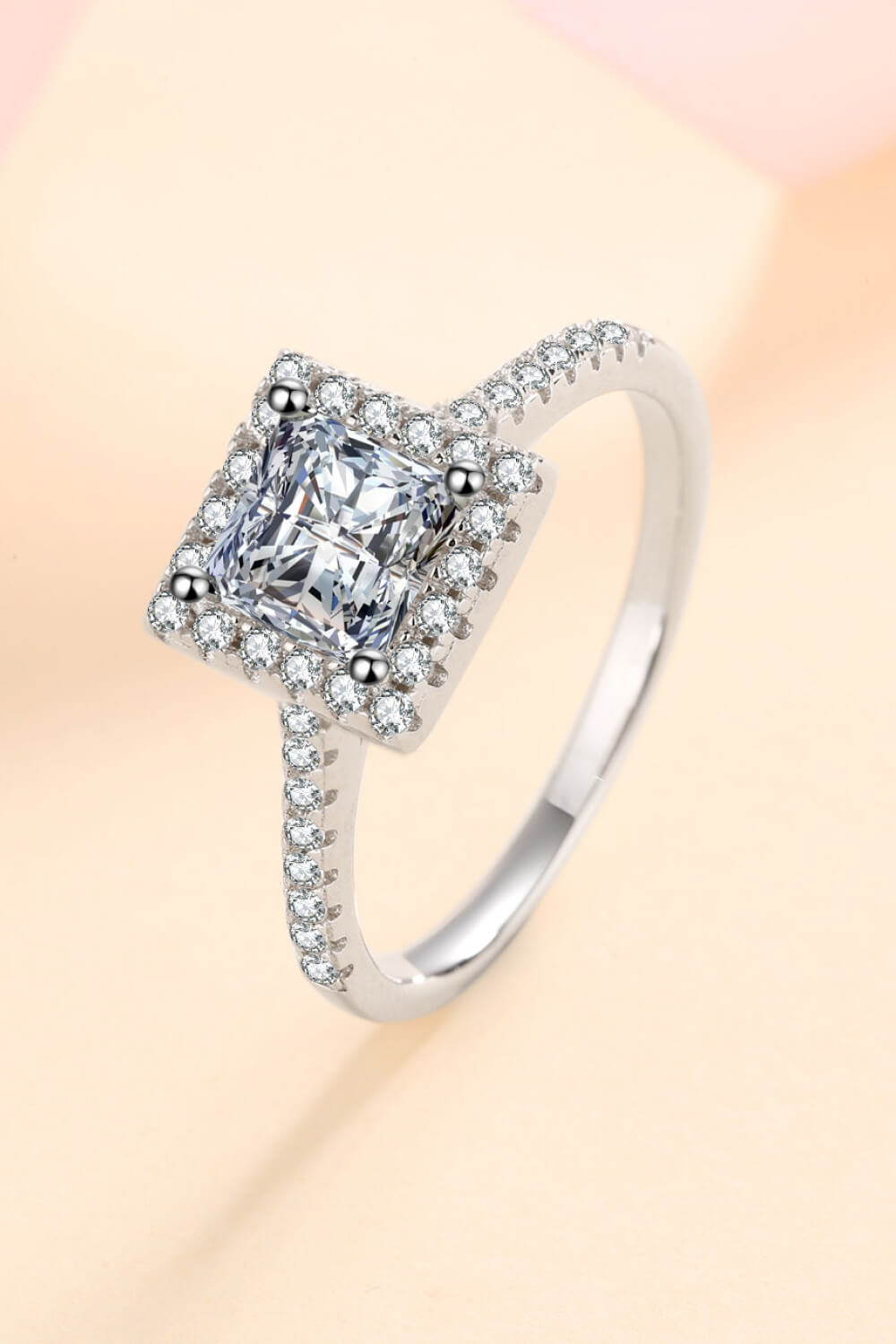 Square Moissanite Ring - - Claude Jewelry Moissanite - Shop claudejewelry.com