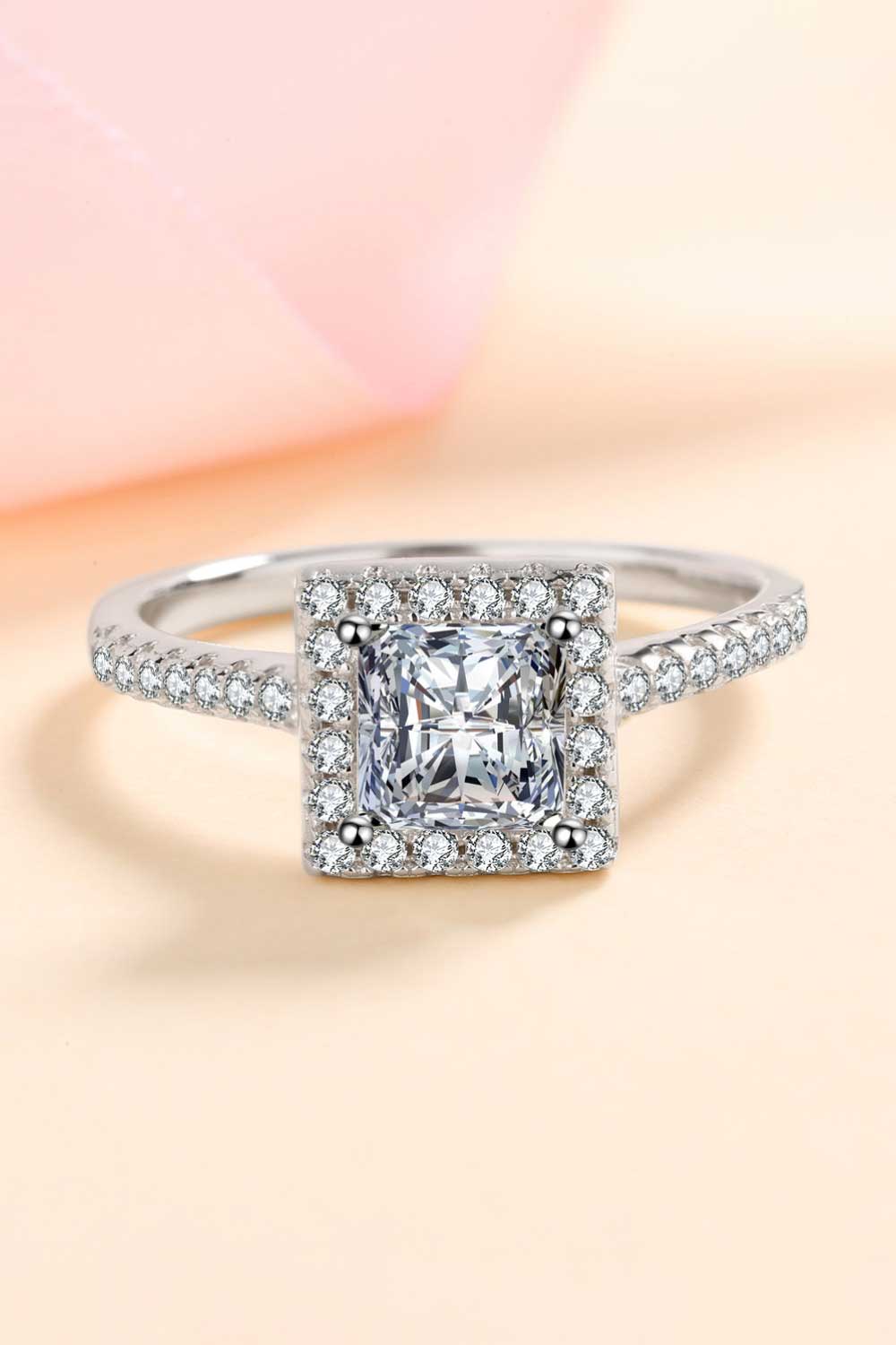 Square Moissanite Ring - - Claude Jewelry Moissanite - Shop claudejewelry.com