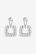 Square Pave 1.68 Ct Moissanite Drop Earrings - - Claude Jewelry Moissanite - Shop claudejewelry.com