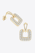 Square Pave 1.68 Ct Moissanite Drop Earrings - - Claude Jewelry Moissanite - Shop claudejewelry.com