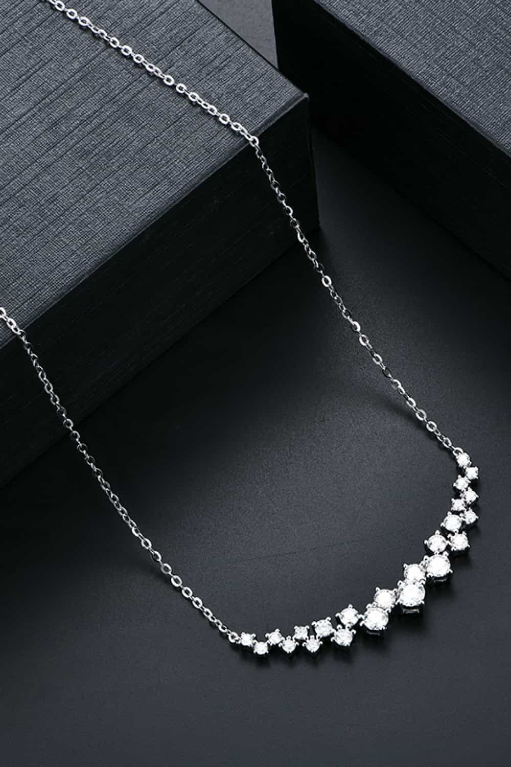 Starline 1.64 Ct Moissanite Platinum Vermeil Necklace - Platinum Vermeil- Claude Jewelry Moissanite - Shop claudejewelry.com