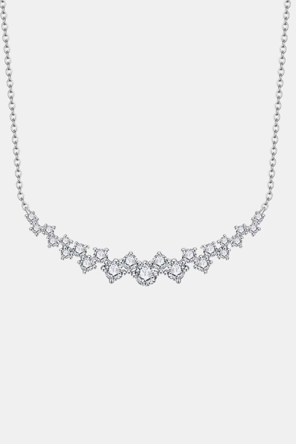 Starline 1.64 Ct Moissanite Platinum Vermeil Necklace - Platinum Vermeil- Claude Jewelry Moissanite - Shop claudejewelry.com