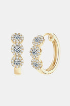 Three Cluster Moissanite Huggie Earrings - 18k Gold Vermeil- Claude Jewelry Moissanite - Shop claudejewelry.com