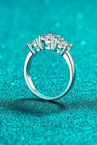 Three Stone 2 Ct Moissanite Ring - - Claude Jewelry Moissanite - Shop claudejewelry.com