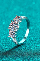 Three Stone 2 Ct Moissanite Ring - - Claude Jewelry Moissanite - Shop claudejewelry.com