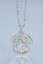 Tree Pendant 925 Sterling Silver Moissanite Necklace - Platinum Vermeil- Claude Jewelry Moissanite - Shop claudejewelry.com