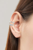 Triangular Moissanite Swirl Cuff Earrings - - Claude Jewelry Moissanite - Shop claudejewelry.com