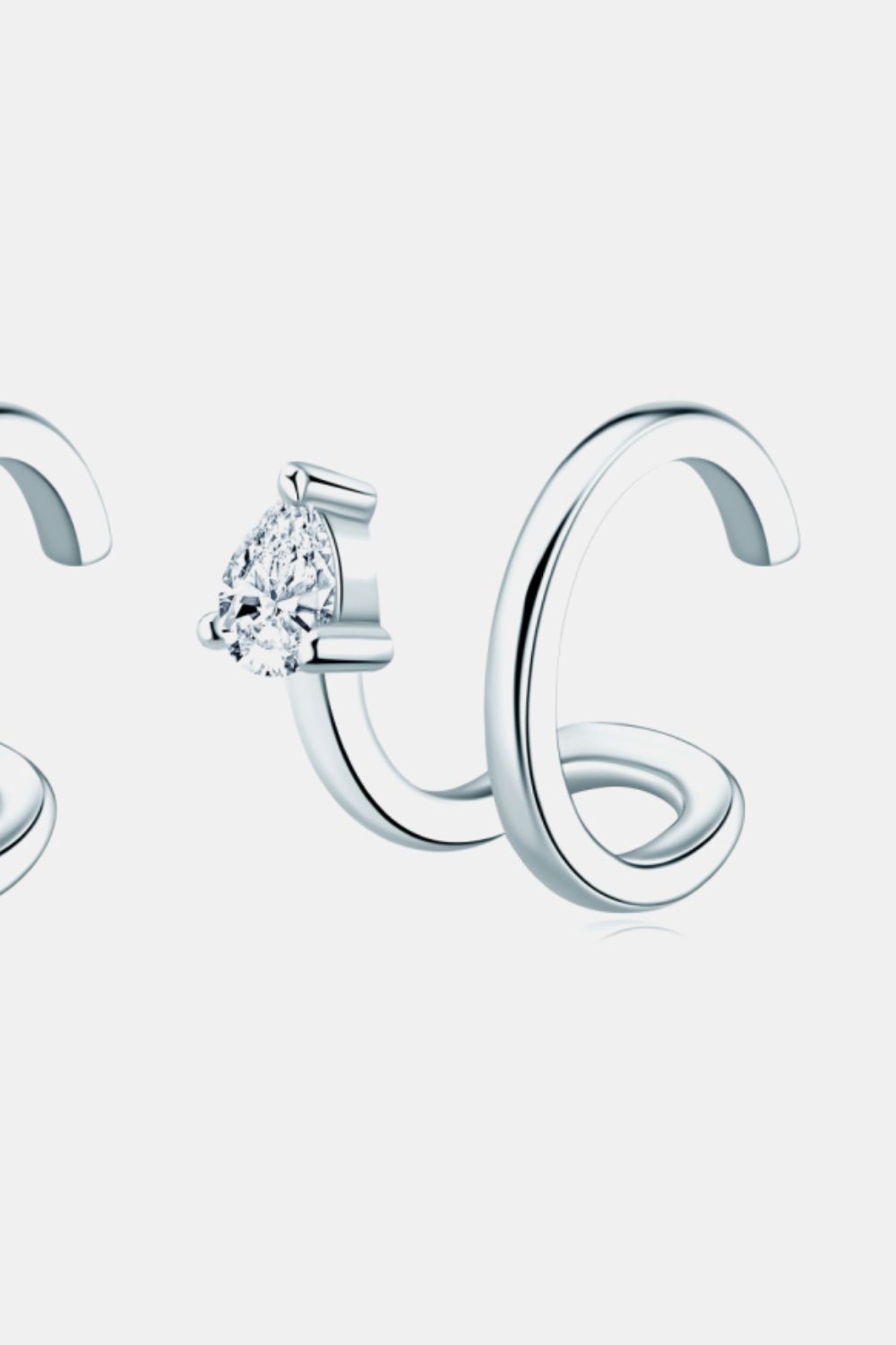 Triangular Moissanite Swirl Cuff Earrings - - Claude Jewelry Moissanite - Shop claudejewelry.com