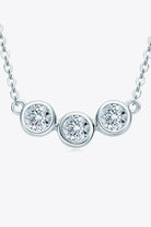 Trio Bevel Moissanite Necklace - Platinum Vermeil- Claude Jewelry Moissanite - Shop claudejewelry.com