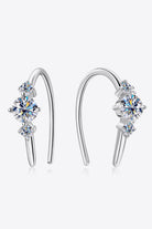 Trio Moissanite Stone Hook Earrings - Platinum Vermeil- Claude Jewelry Moissanite - Shop claudejewelry.com