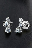 Trio Rock Moissanite Stud Earrings - - Claude Jewelry Moissanite - Shop claudejewelry.com