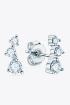 Trio Rock Moissanite Stud Earrings - Platinum Vermeil- Claude Jewelry Moissanite - Shop claudejewelry.com