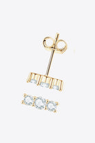 Triple Moissanite Row Stud Earrings - - Claude Jewelry Moissanite - Shop claudejewelry.com