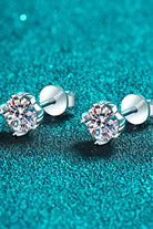 Twelve Pointe Moissanite Stud Earrings - 925 Sterling Silver- Claude Jewelry Moissanite - Shop claudejewelry.com