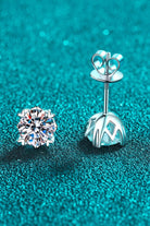 Twelve Pointe Moissanite Stud Earrings - 925 Sterling Silver- Claude Jewelry Moissanite - Shop claudejewelry.com